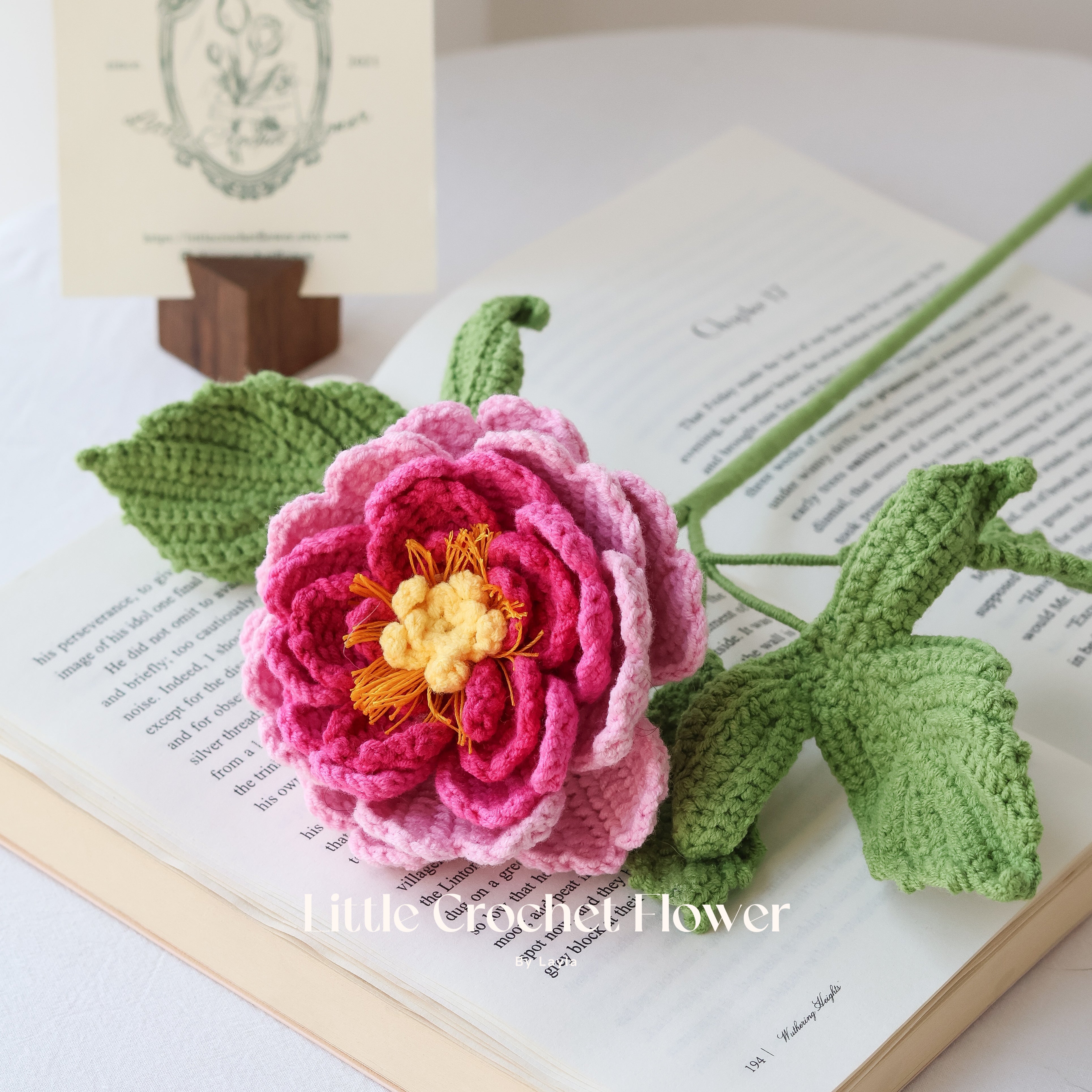 Handmade Crochet Peony Flower Bouquet โ Colorful Knitted Home Decor